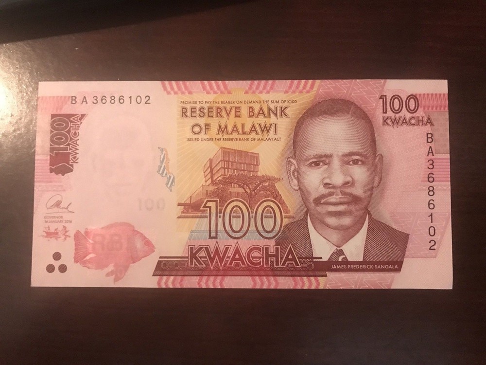 2016 Malawi 100 Kwacha Banknote; Crisp, Uncirculated