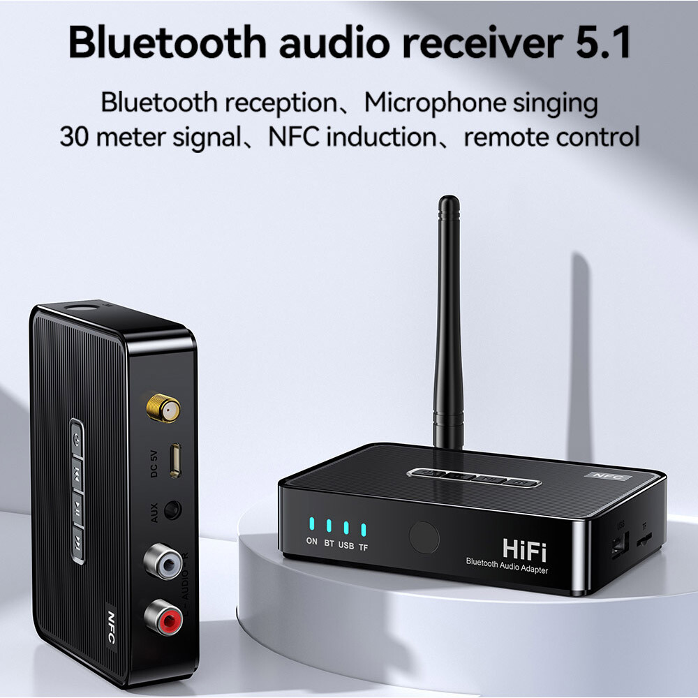 Bluetooth 5.3 Receiver Transmitter 3.5mm AUX/Optical/Coaxial/6.5mm Audio Adapter