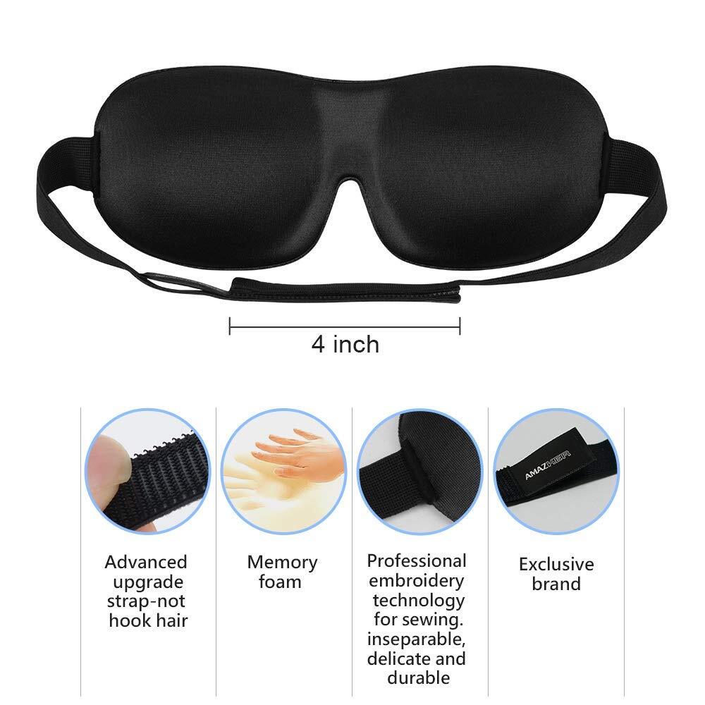 2 Pack Sleep Mask 3D Contoured Blinder & Blindfold Super Soft Masks