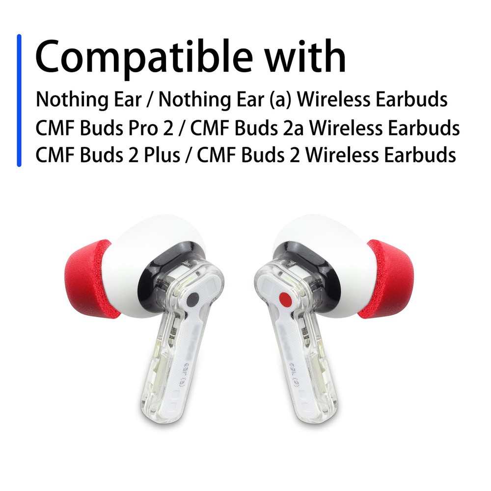 NANLANFAN Replacement Foam Ear Tips for Nothing Ear/Nothing (a) / CMF Red