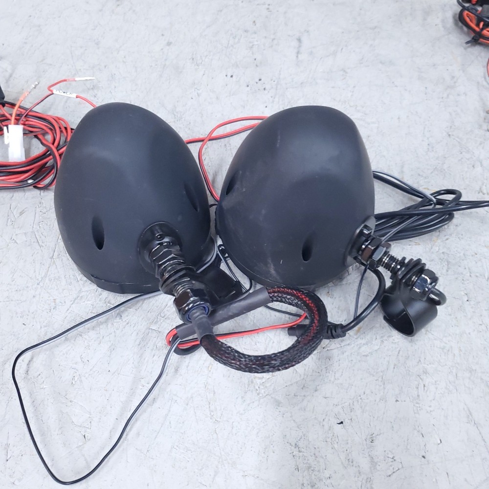 Motorcycle Handlebar Speaker Set Black WORKING Harley Universal Fit