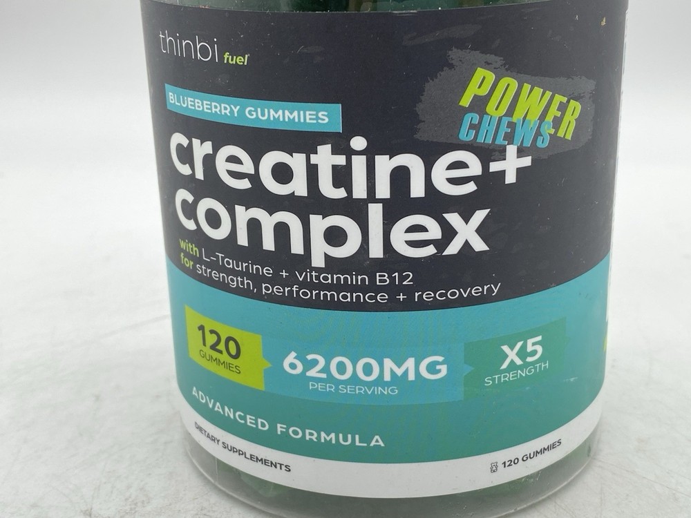 Thinbi Fuel Creatine+ Complex Blueberry Gummies 120 Count