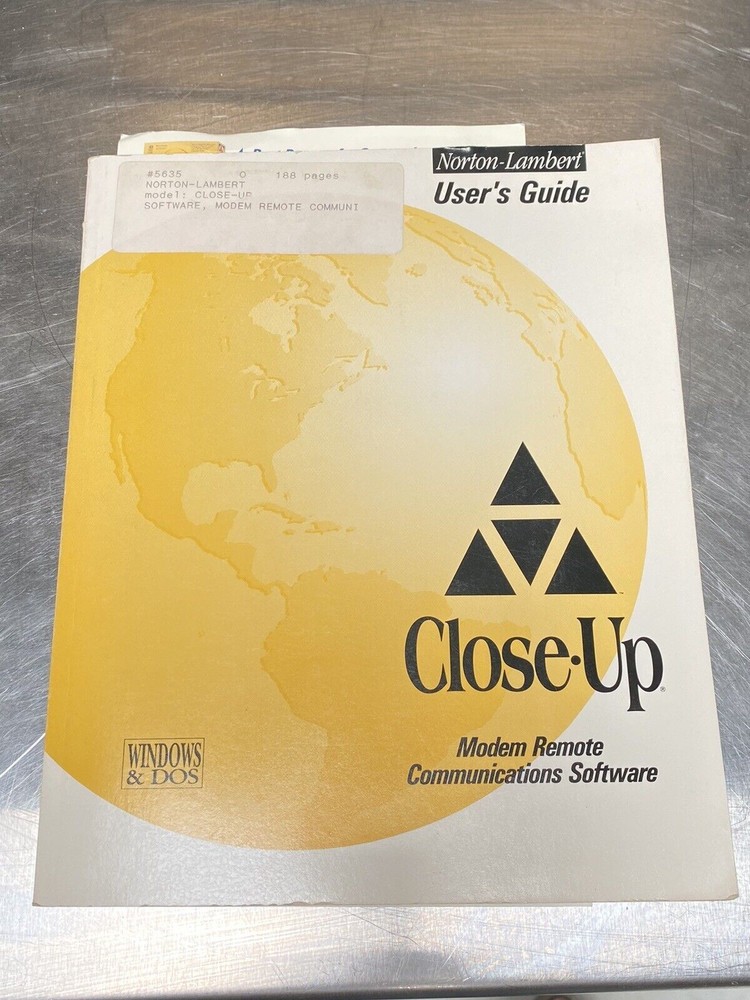 Norton-Lambert Close-up Modem Remote Software - Users Guide / Instruction Manual