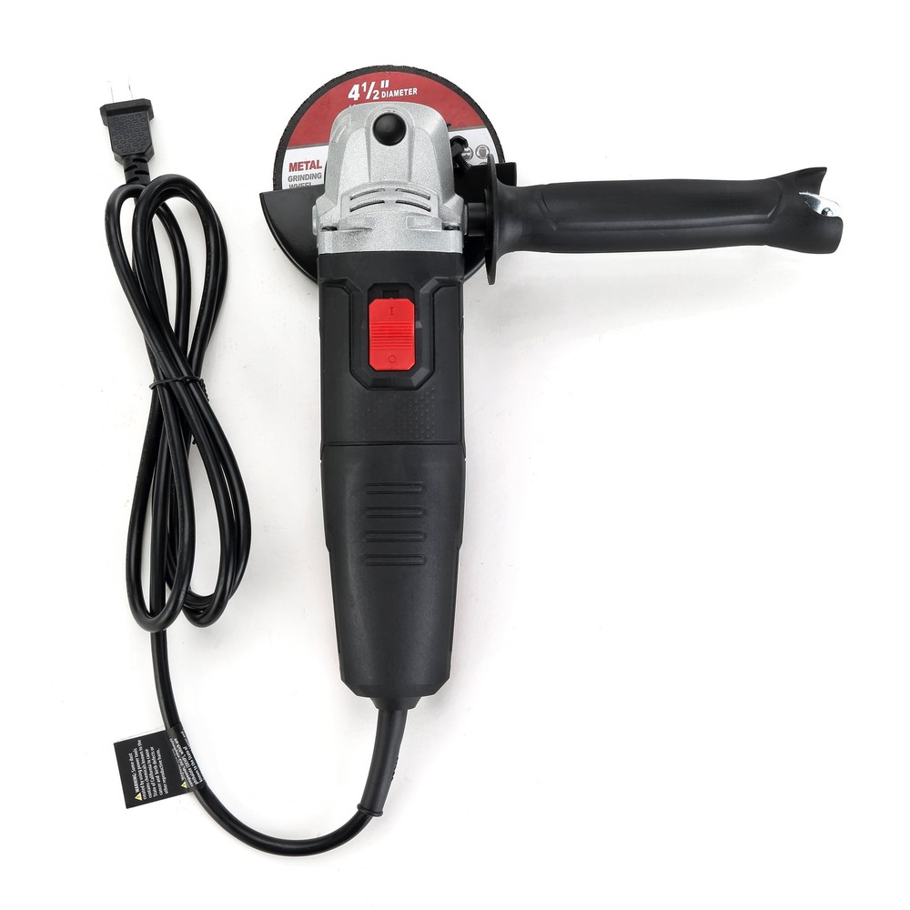 Hyper Tough 6 Amp Corded Angle Grinder with Handle, Adjustable Guard