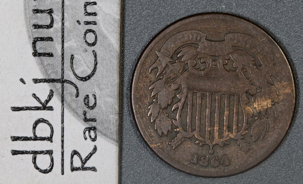 1864 Two Cent Piece 2¢ - VG Very Good dbkjB