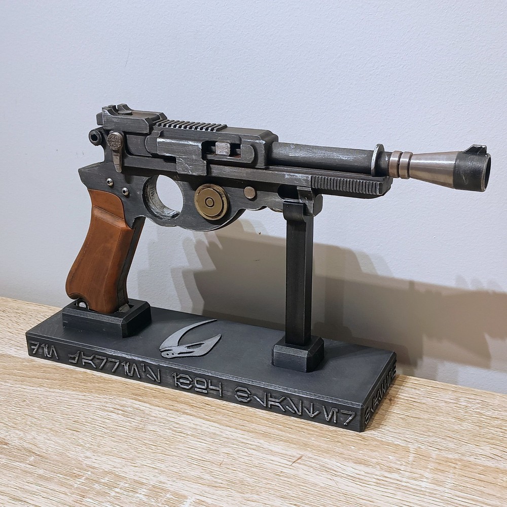 Star Wars Mandalorian Weathered IB-94 3D Printed Blaster Prop + Stand
