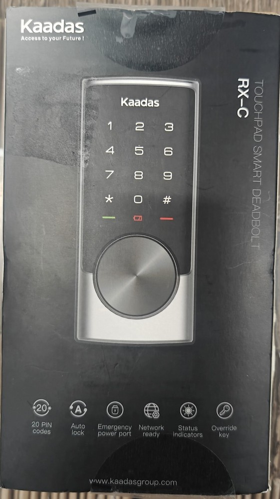 Kaadas RX-C Deadbolt Smart Lock Satin Nickel Bluetooth PIN Code Key