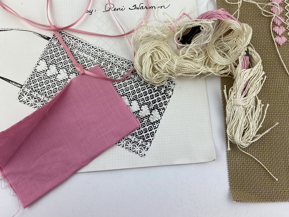 Lace On Canvas Chatelaine By Peni Harmon Canvas Pattern With Supplies - Started