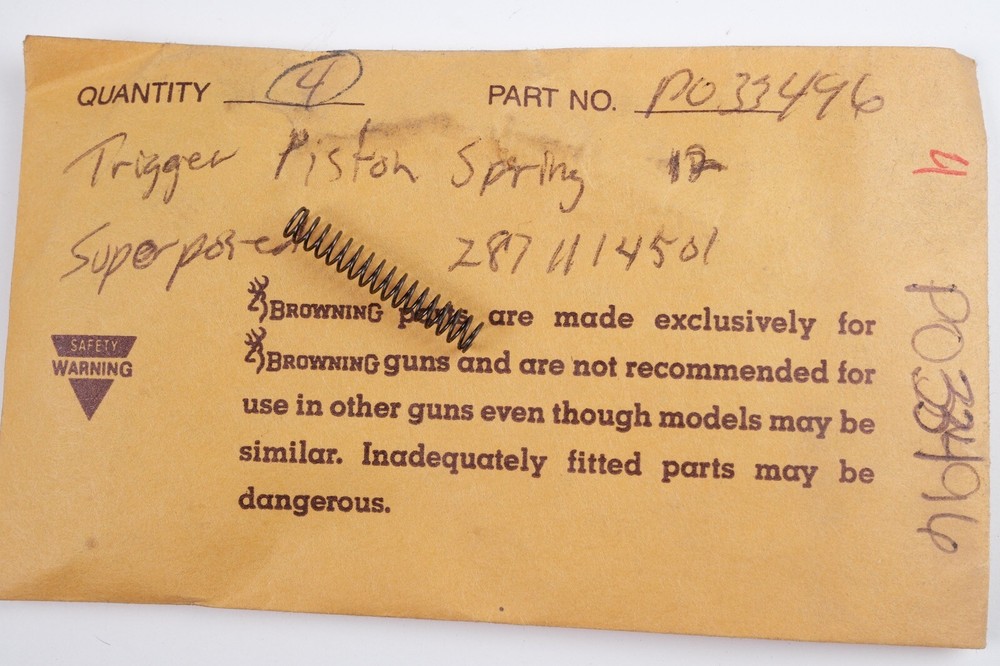 Browning Superposed Trigger Piston Spring 12 Gauge 33496