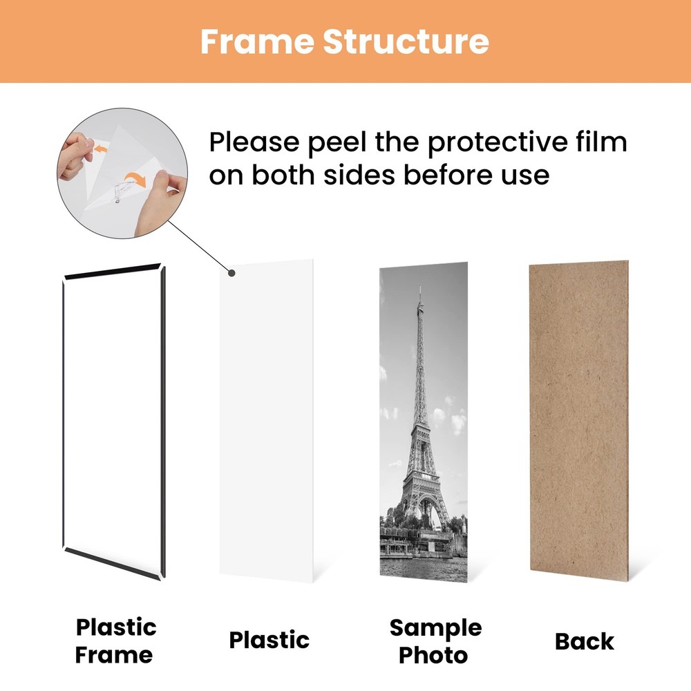 16x24 Picture Frame Black 3 Pack, Scratch-Proof Poster Frames 16 x 24 for Pho...