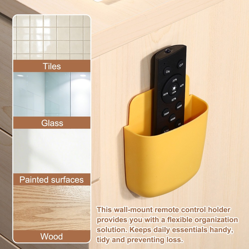 2Pcs Remote Control Holder Wall Mount, Adhesive Phone Holder, White