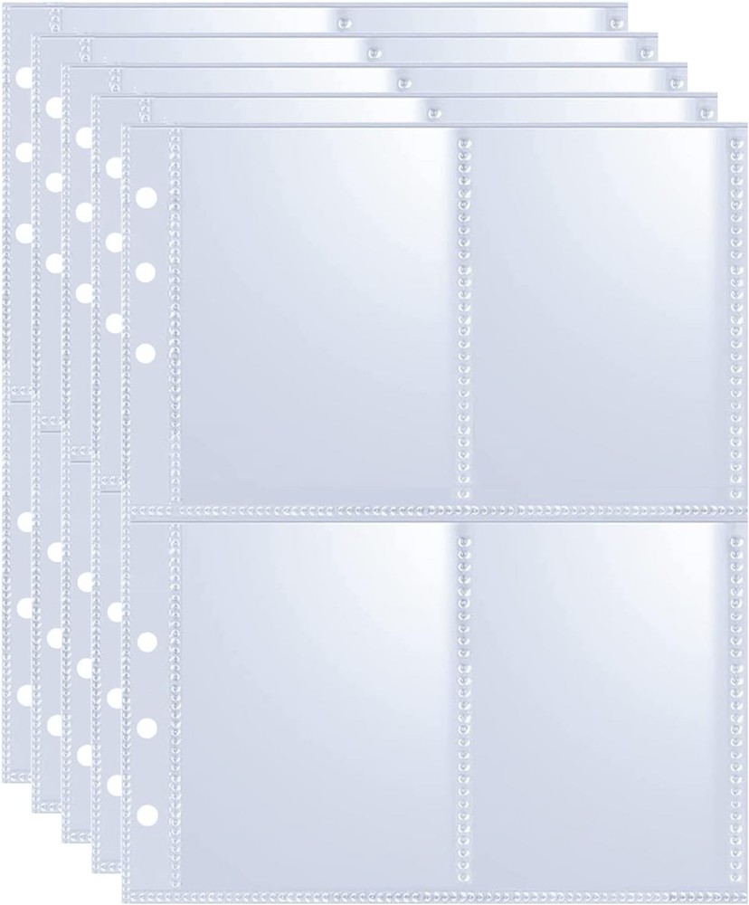 40 Pack 320 Pockets 6 Ring A5 Binder Transparent/Green