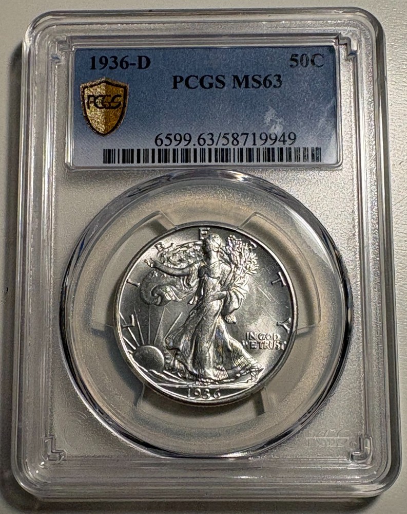 1936-D Walking Liberty Half Dollar PCGS MS-63