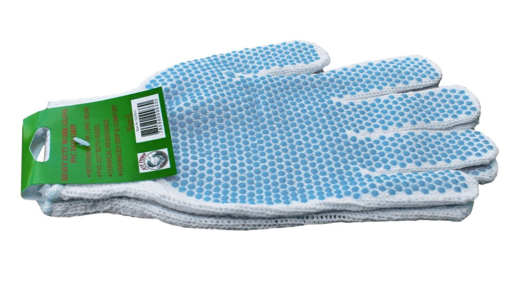 Blue Dot PVC Knit Glove by dozen