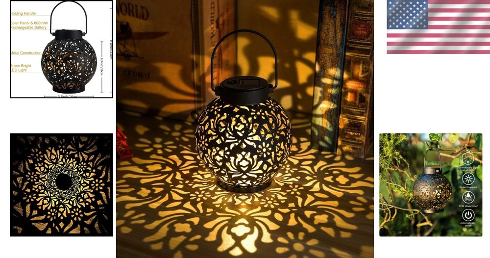 Solar Hanging Lantern Lights, 2 Pack