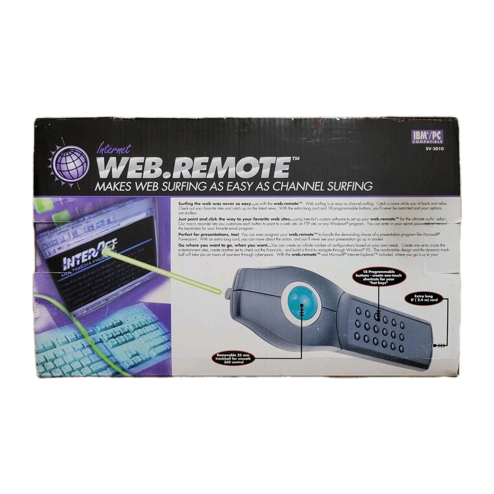 Interact Web.Remote Internet Surfing Remote Control Ball Mouse PC SV-2010 - NIB