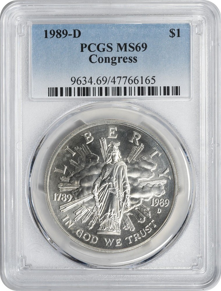 1989-D Congress Silver Commemorative Dollar MS69 PCGS