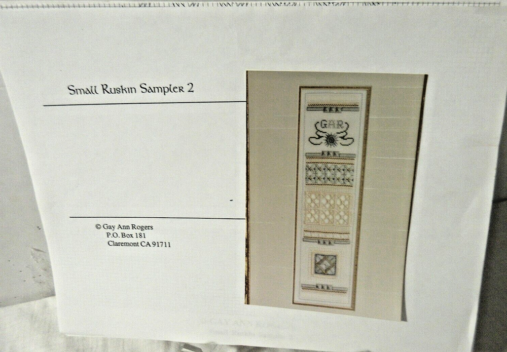 Gay Ann Rogers SMALL RUSKIN SAMPLER 2 Ctd Thread/Needlepoint Pattern