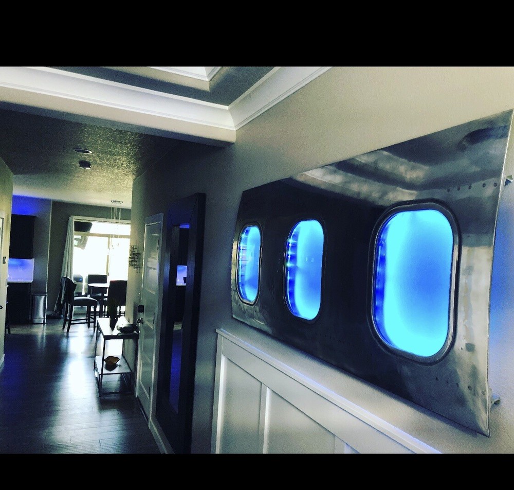 Airplane Window fuselage art With Lights