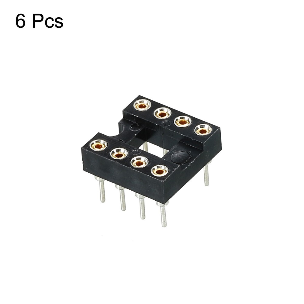 DIP IC Chip Socket Adapter Round Pin 8P 2.54mm Pitch IC Socket 6 Pack