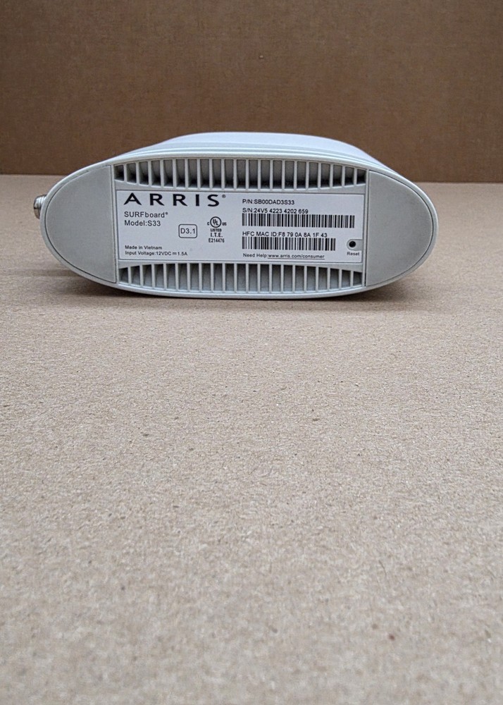 ARRIS S33 Surfboard DOCSIS 3.1 Multi-Gig Cable Modem