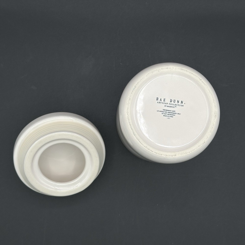 Rae Dunn HOLD Ceramic Jar Canister White