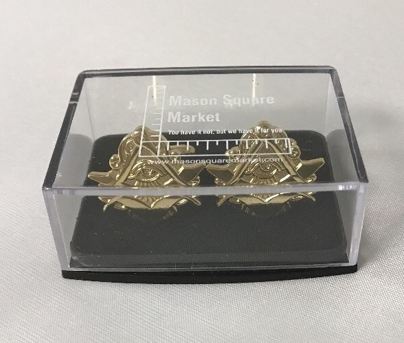Freemason Masonic Cufflinks In Gold Tone