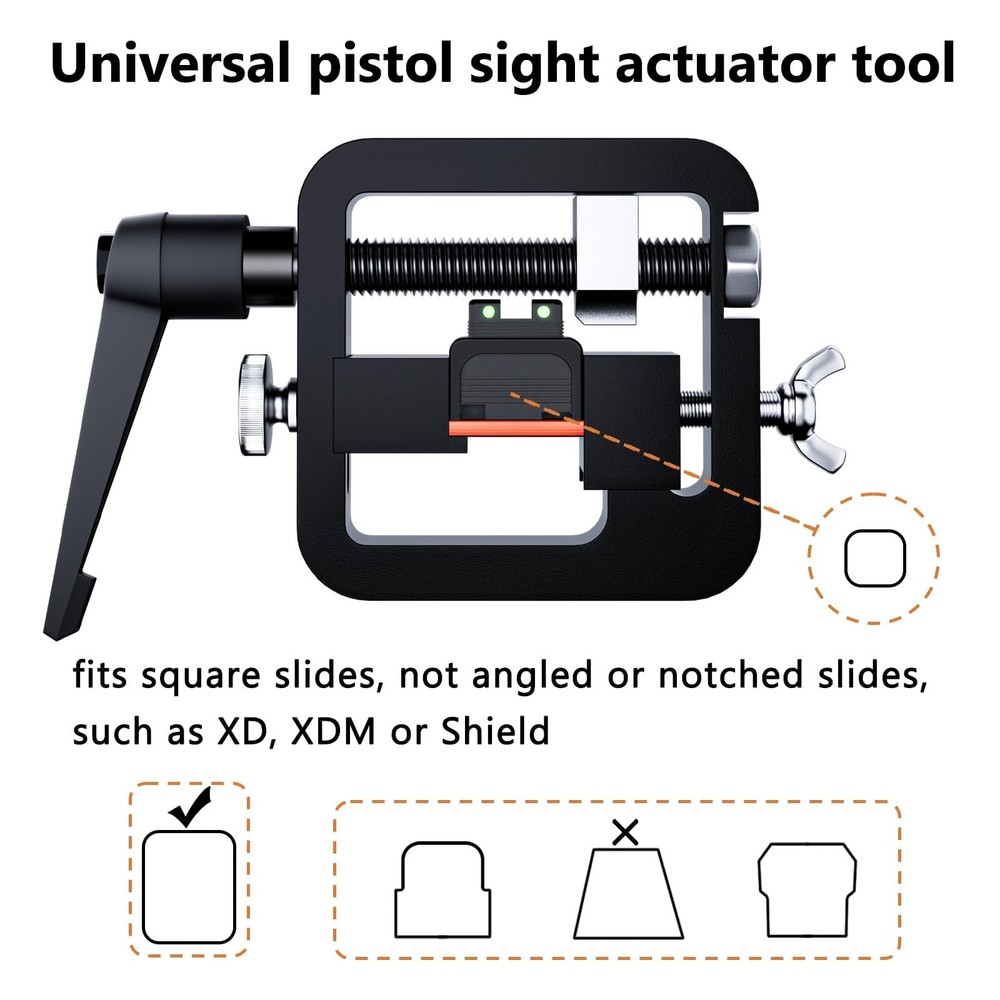 Kingson Pistol Sight Pusher Tool, Universal Tool Black