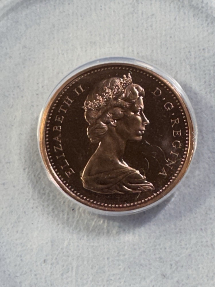 1969 Canada 1 Cent Proof Like Graded MS 68 RD Cameo by ANACS