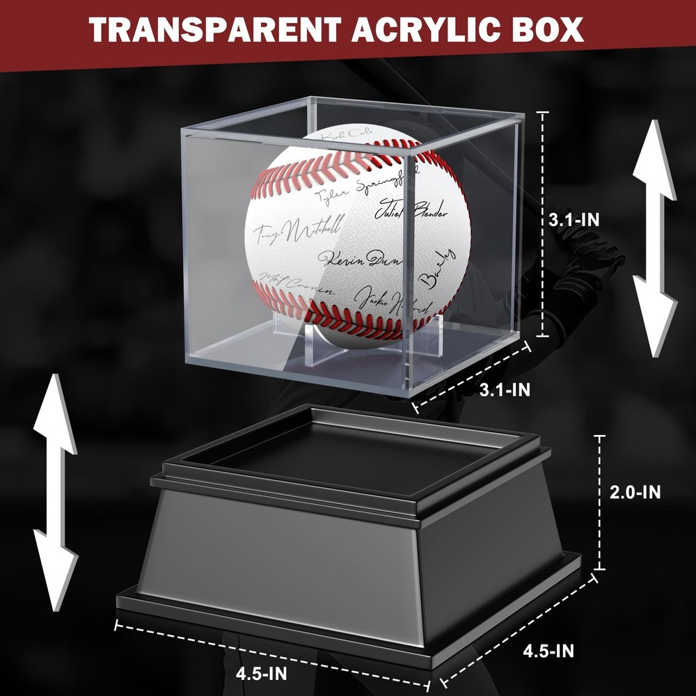 Baseball Display Case, Baseball Holder Display Case, Acrylic UV Protected Bas...