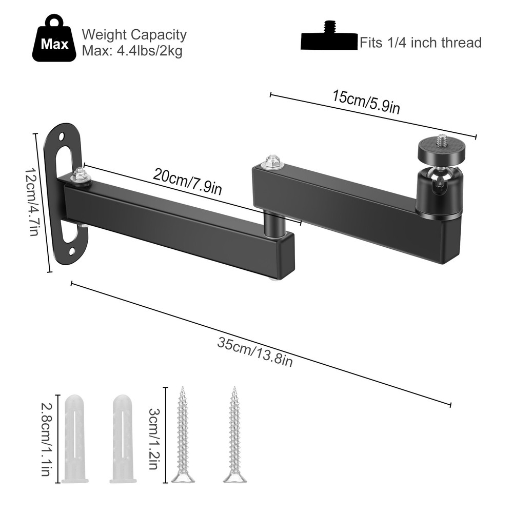 Foldable Projector Wall Ceiling Mount 1/4" Screw for Mini Projector DLP Camera