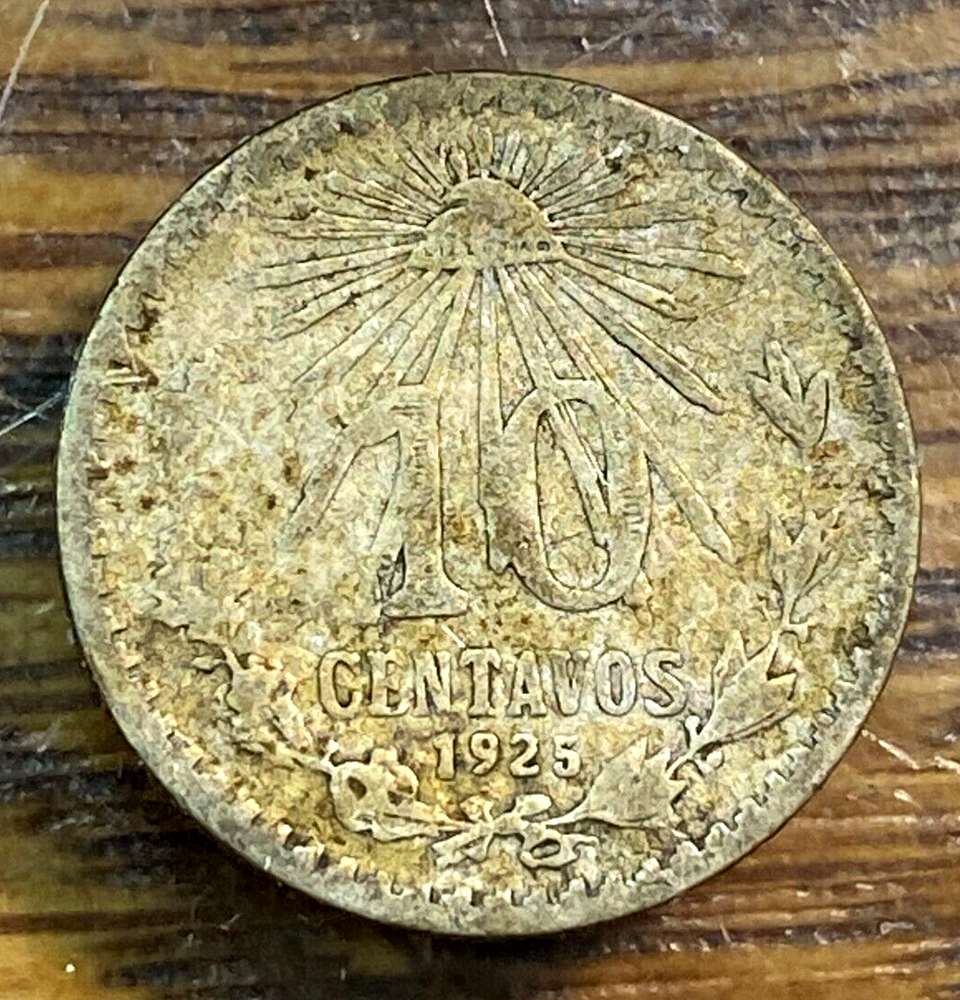 1925 Mexico 10 Centavos Nice Original VF CHN