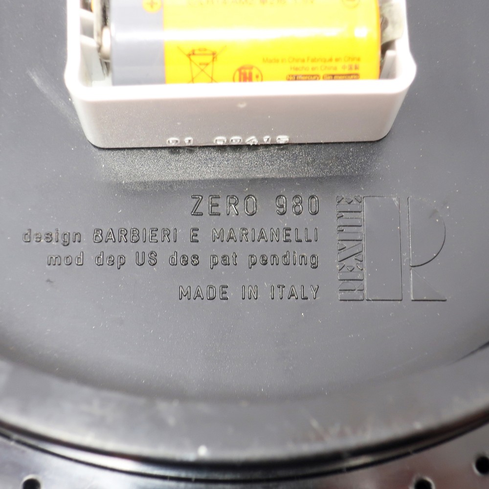 1980s Postmodern Black and Red Rexite Zero 980 Wall Clock