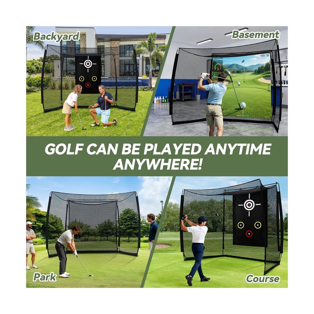 Golf Practice Hitting Net with HD Simulator Screen and Target Cloth, 10x8 FT ...
