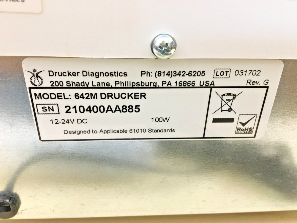 Drucker Diagnostics 642M 12V DC Mobile Laboratory Centrifuge - NEW
