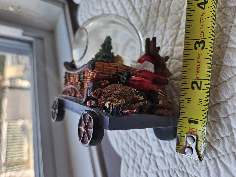 Christmas Globe with Tree & Presents on Train Car/Sleigh.