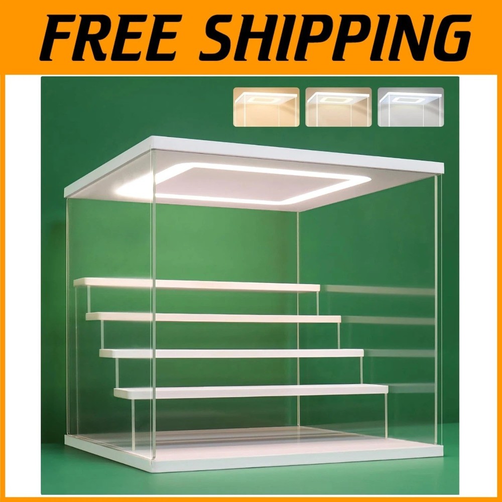 Dustproof Acrylic Showcase Organizer - LED Light 5Tier