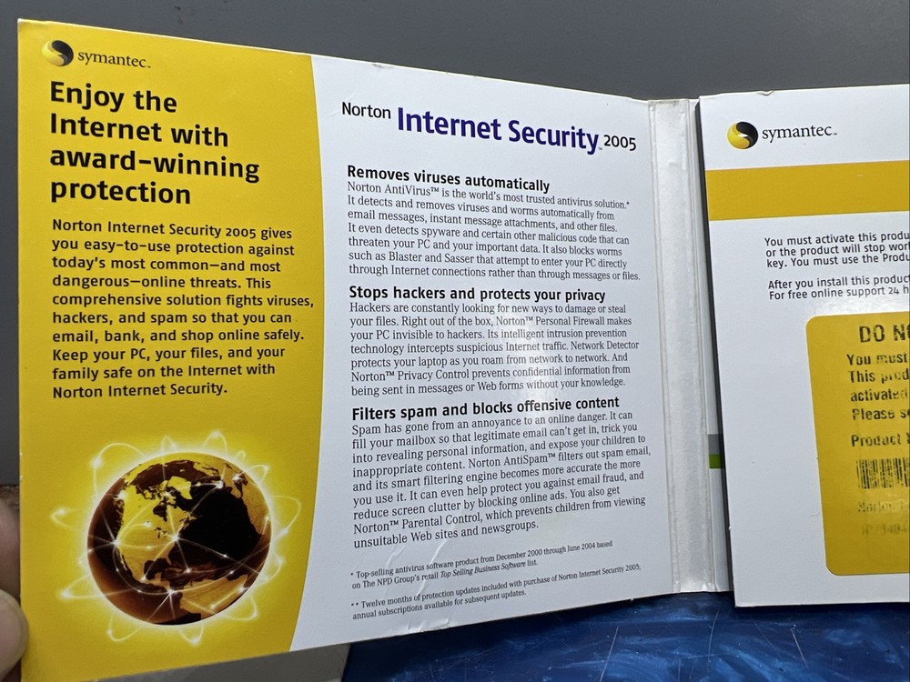 Norton Internet Security With Key Windows 2005 Mailer CD Vintage PC