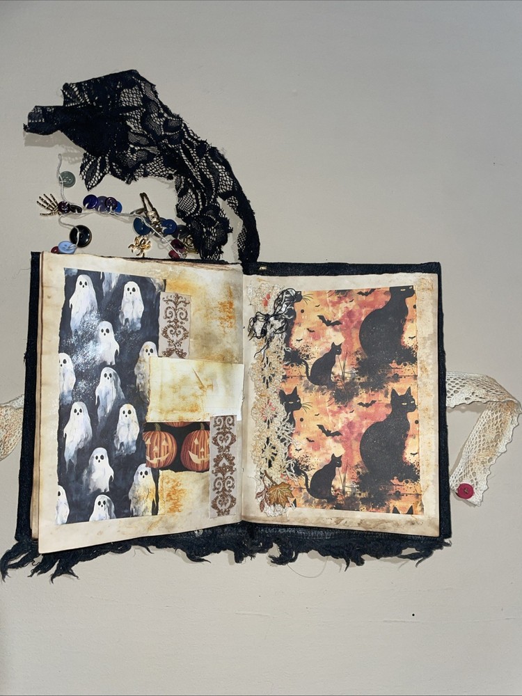 Completely Finished Unique Halloween Themed Junk Journal (6”x8”)