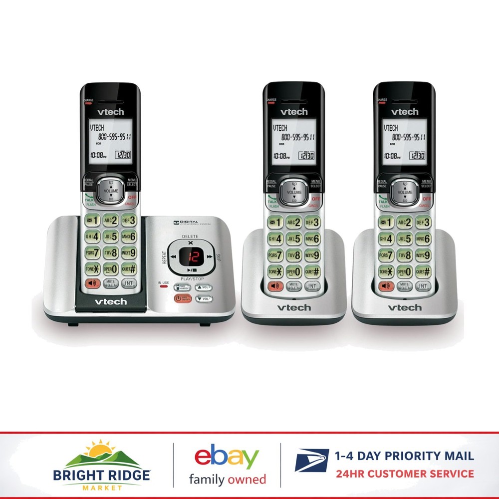 Phone System with 3 Handsets, Digital Answering Machine and Conference Calling