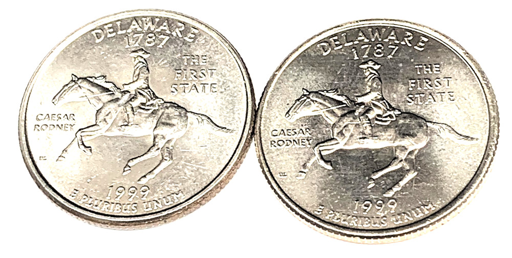 # C1954     DELAWARE  STATEHOOD  QUARTERS, P & D  from  MINT ROLLS