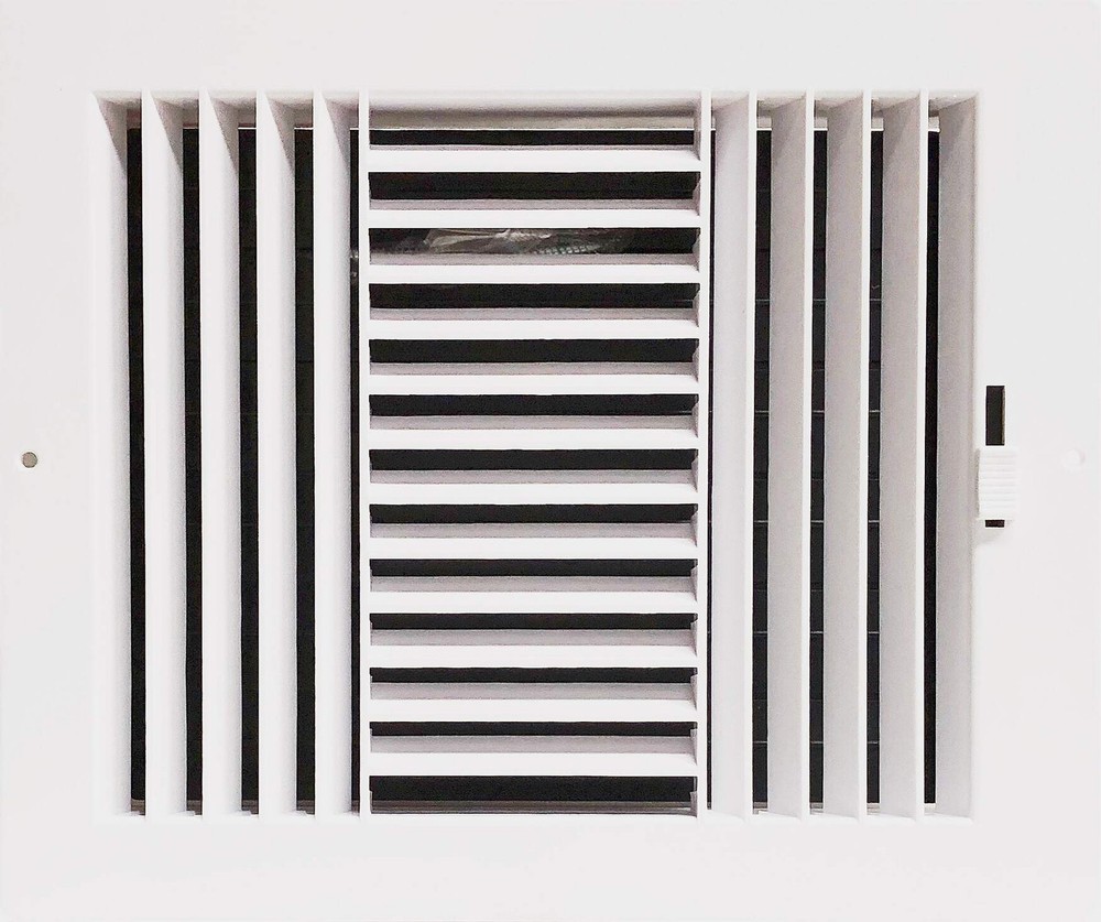 Three-Way Plastic Side Wall/Ceiling Register in White 10"w X 8"h for Duct Ope...