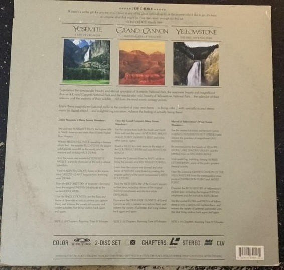 Great National Parks Laserdisc Documentary Video