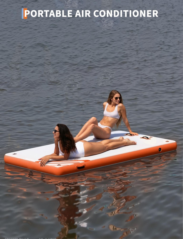 Inflatable Floating Dock Air Dock Platform, Non-Slip Surface Thick Lake Floats