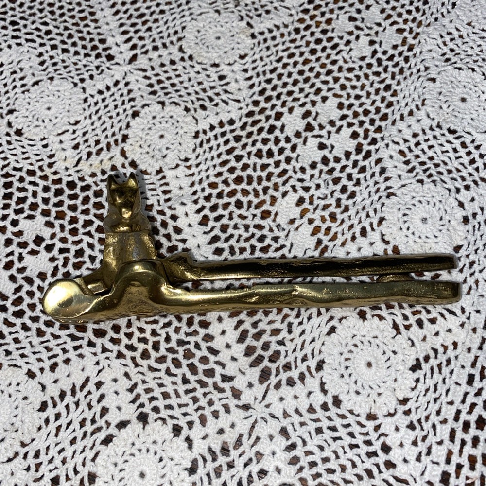 Vintage Solid Brass Squirrel Nut Cracker 6” Heavy Free Shipping!