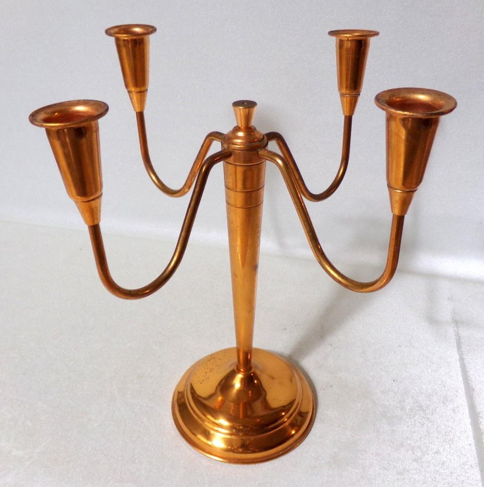Arts & Crafts Copper Candelabra