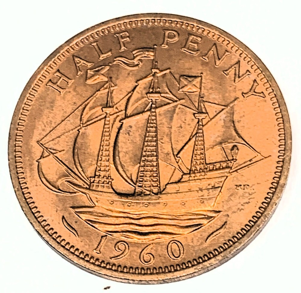 # C3413    GREAT BRITAIN     COIN,     HALF  PENNY    1960  Unc.