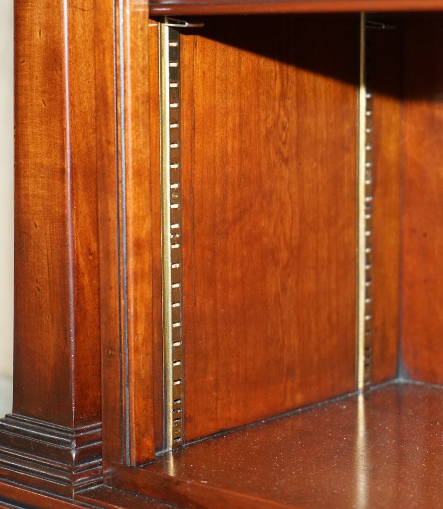 REH KENNEDY HARRODS LONDON SOLID MAHOGANY OPEN PILLARED DWARF LIBRARY BOOKCASE