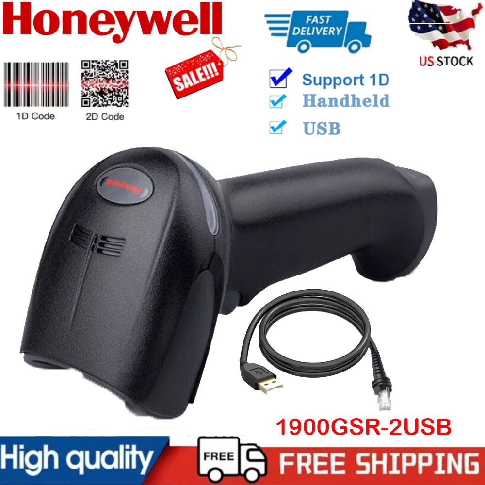Honeywell 1D/2D Area-Imaging Handheld Barcode Scanner W/USB Cable 1900GSR-2USB