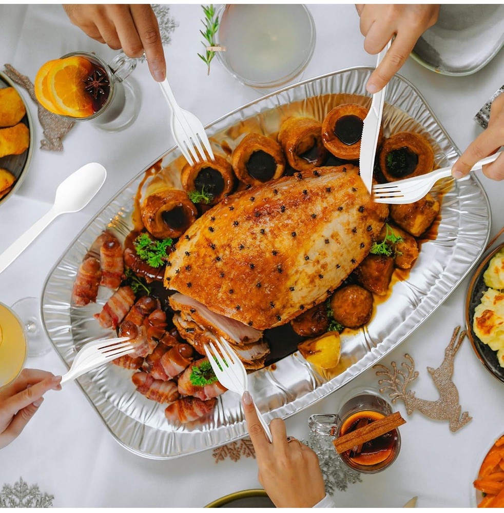 200 Compostable forks 6.7” Extra Heavy Duty Biodegradable Disposable Cutlery